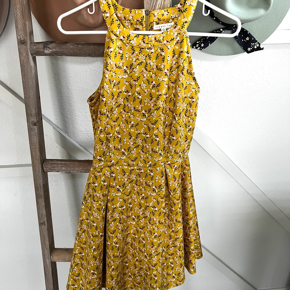 Yellow floral spring dress